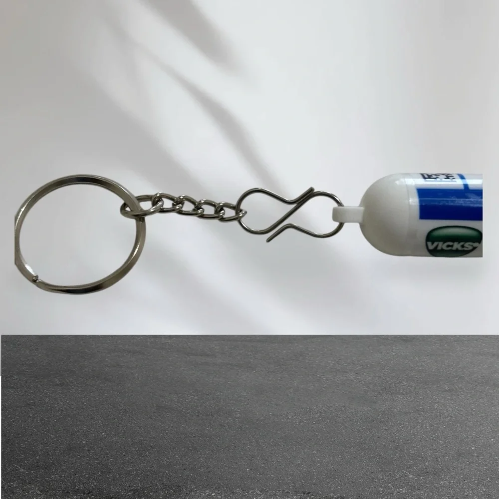 Vicks Inhaler and Keychain Two In One Blue/White /Red/Green
